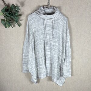 Cherish > Gray Waffle Cowl Neck Oversized Sweater Extra Large